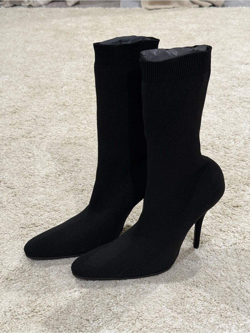 Balenciaga Black Knit Sock Ankle Boots
